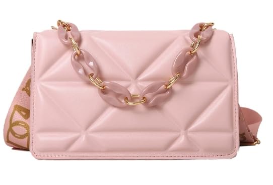 Simple and casual handbag, fashionable new retro wide strap single shoulder bag, stylish thick chain small bag.4