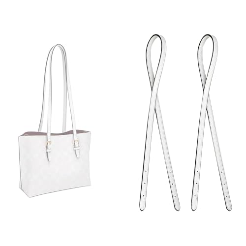 Image of Jiesinlov 2 Pcs Bag Microfiber Leather Strap Replacement Shoulder Straps for Mollie 25 Tote Handbag(White)