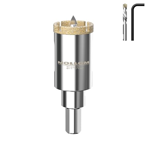 Image of MOLLOM 1-3 /128 inch (26mm) Diamond Hole Saw with 2 Pilot Drill Bit