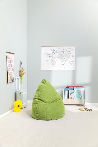 Sitting Point only by Magma BeanBag Easy L Indoor Sitzsack, Lounge Sitzkissen, 70x90cm, Made in Germany, Waschbar, Sessel für Kinder & Erwachsene, grün
