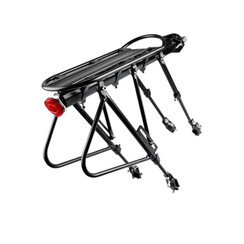 INOOMP 1 Set Alloy Bike Carrier Rack Lightweight Durable Luggage Carrier for Road Mountain Bikes Easy Install Solid Cargo Racks for Balanced Transport Black