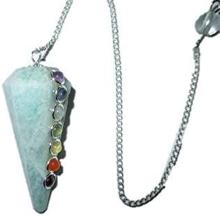 Jet International Amazonite Chakra Pendulum Faceted Cone Shaped A++, Green - Image 5
