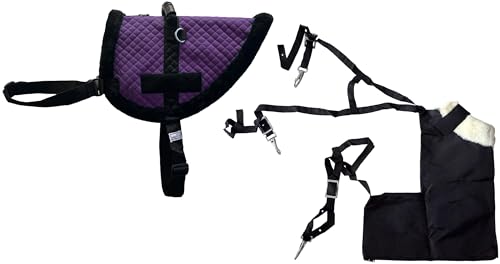Equitem Miniature Quilted Vest/Pad with Bun (Poop) Bag for Therapy Miniature Horse (Purple)