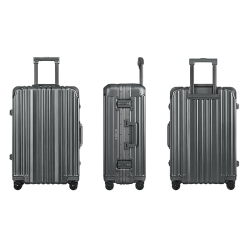 Aluminum Frame Suitcase Trolley Suitcase Password Suitcase Cabin Suitcase Travel Suitcase(Grey,28in)4