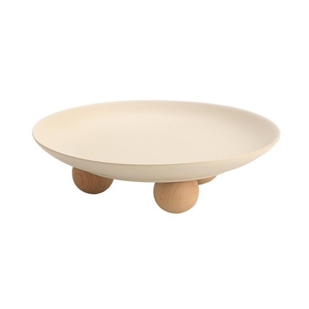 XUJUAN-0227 Fruit Bowls Three-Legs Ceramic Fruit Bowl, for Kitchen Counter, White, Key, Basket for Decor