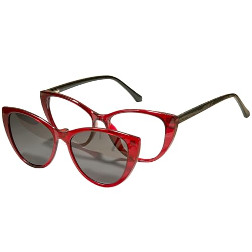 Image of Cyxus Cat Eye Magnetic Clip-On Sunglasses Women Polarized Blue Light Blocking UV400 Protection P1221
