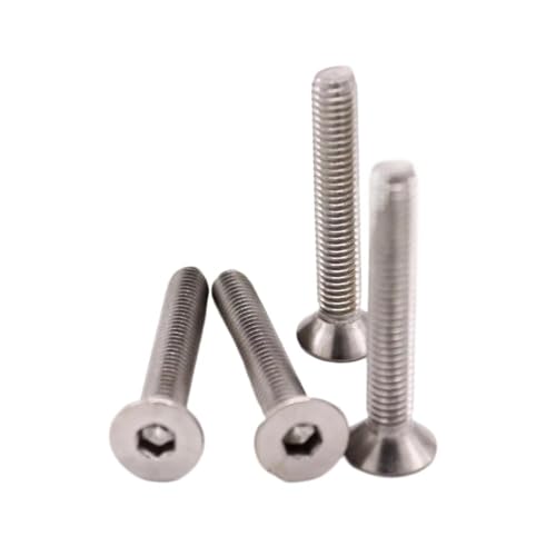 ファスナーネジ 10Pcs 1/4-20 US Coarse Thread 304 Stainless Steel Hex Hexagon Socket Flat Countersunk Metal Screw Bolt(3/4")