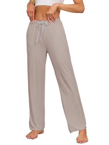 COLORFULLEAF Women's Bamboo Rayon Pajamas Pants Wide Leg Yoga Pants Casual Loose Cozy Sweatpants...