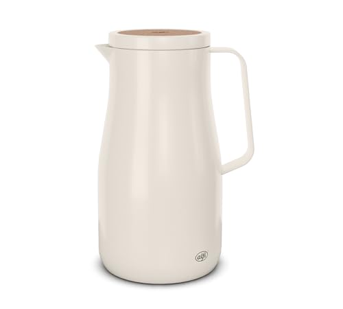 alfi STUDIO TEA Isolierkanne 1,0L weiß, Thermoskanne aus...