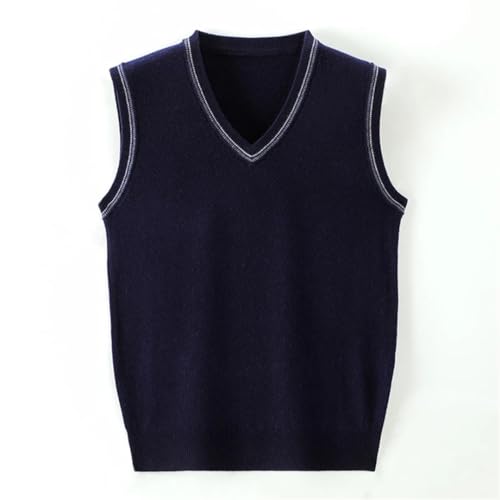 Men's 100 Percent Wool V Neck Sweater Vest Solid Pullover Knit Fall Sleeveless Casual3