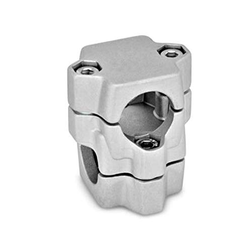 Kreuz-Klemmverbinder Aluminium, Bohrung 25mm / Bohrung 25mm / blank