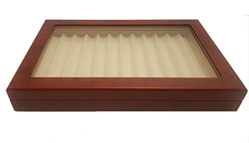 Caja portalápices de madera con vitrina