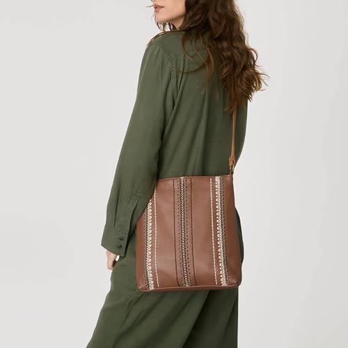 Image of The Sak Lucia Leather Crossbody Purse - Premium Leather Women's Handbag for Everyday & Travel - Cross Body Bag With Zipper