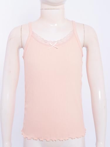 Kids Girls Cotton Lace Trim Camisole Sleeveless Breathable Summer Crop Top Casual Wear Tanks3