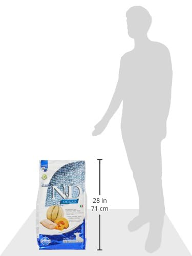 Farmina N&D Ocean Puppy Mini Pellets Hundefutter (Trockenfutter, mit hochwertigen Vitaminen und natürliche Antioxidantien, ohne Mais, Zutaten: Kabeljau und Melone, Portionsgröße: 7 kg)