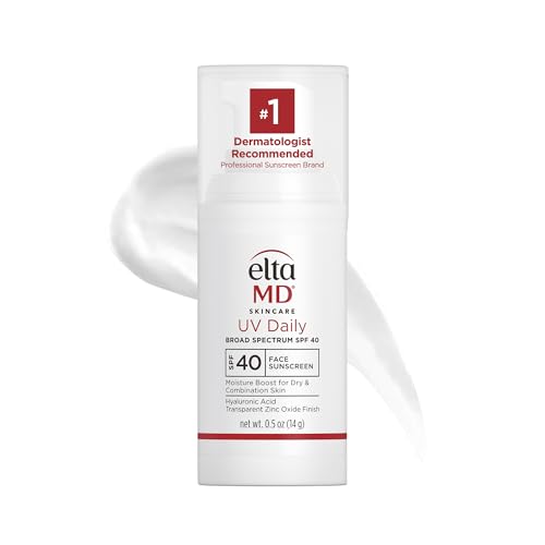 EltaMD UV Daily Face Sunscreen Moisturizer with Zinc Oxide, Daily Face Moisturizer with SPF, Great for Dry, Combination, and Normal Skin 08 - Untinted (0.5 oz)