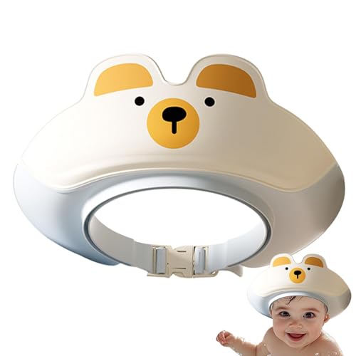 Visor de ducha para niños, sombrero de baño para niños pequeños,Linda visera de champú impermeable para niños - Tapas de baño de champú de protección de oído ajustable, accesorios de baño para viajes