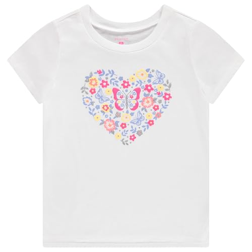 Image of BTween Girls 4 Piece Tops Fashionable Short Sleeve T-Shirt Casual Daily Shirt for Kids Assorted Colors