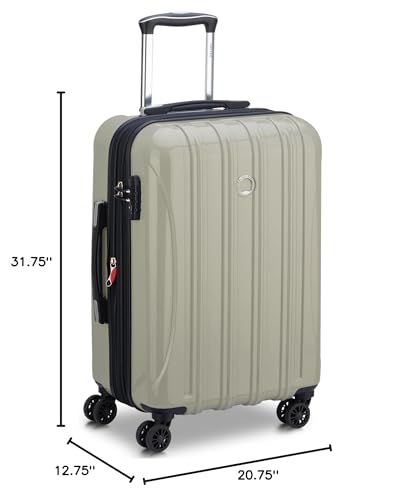 DELSEY PARIS Helium Aero Hardside Expandable Luggage with Spinner Wheels, Latte, Checked-Large 28 Inch
