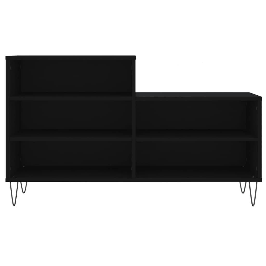 Regał na buty, czarny, 102 x 36 x 60 cm, materiał drewnopochodny z metalowymi nogami, szafka na buty z 5 półkami, organizer do korytarza, sypialni, zamknięte przechowywanie dla porządku