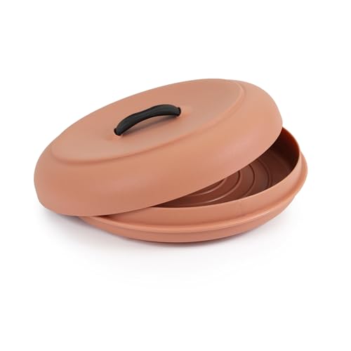 Dexas Durable Microwavable Tortilla Warmer XL 9.5 Inches, Terra Cota