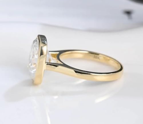 925 Sterling Silver Gold Plated Elongated Cushion Cut CZ Diamond Engagement Ring, Bezel Set Ring, Solitaire Gifted Ring For Her.size 3-12.4