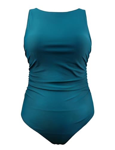 Hilor Women's Underwire Swimsuits High Neck One Piece Bathing Suit Modest Tummy Control Swimwear2