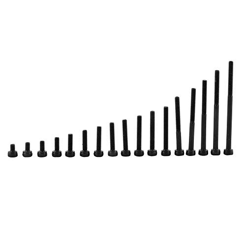 Metric Hex Socket Cap Head Screw Black 12.9 Grade Alloy Carbon Steel DIN912 4-50mm Full Thread Plain Finish Set (M3×12mm-50Pcs) - Image 2
