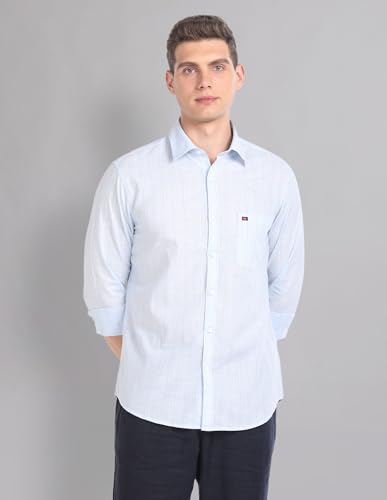 Image of AD by Arvind Vertical Stripe Pure Cotton Summer Shirt