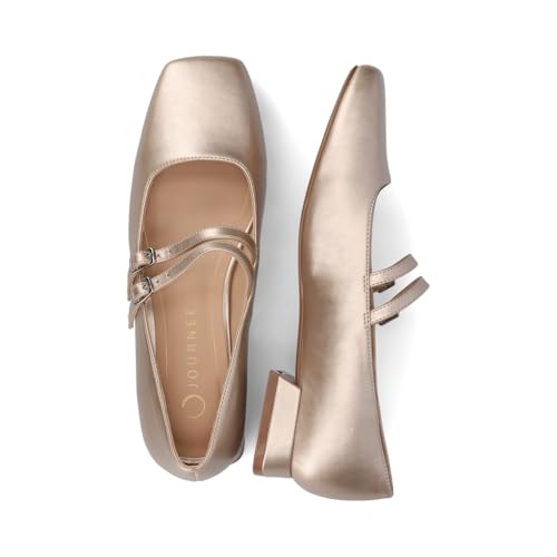 Journee Collection Womens Gredah Mary Jane Dress Flats Strappy Double Buckle Slip On Cushioned Block Heel Square Toe4