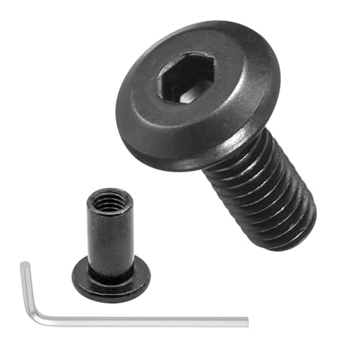 Image of METALLIXITY Crib Screws Replacement Set(M4-0.7x10mm) 40Pcs, Connector Bolts Screw Barrel Nuts Binding Screws 304 Stainless Steel, for Chair Cabinet Bed, Black