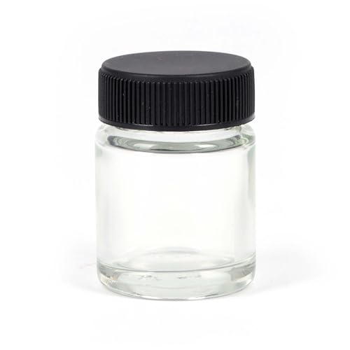 Wiltec Farbbecher für Airbrushpistole, 35 x 35 x 50 mm, Farbbehälter Glas mit Deckel 22 cm³, Variante 1, Airbrush Ersatzteil