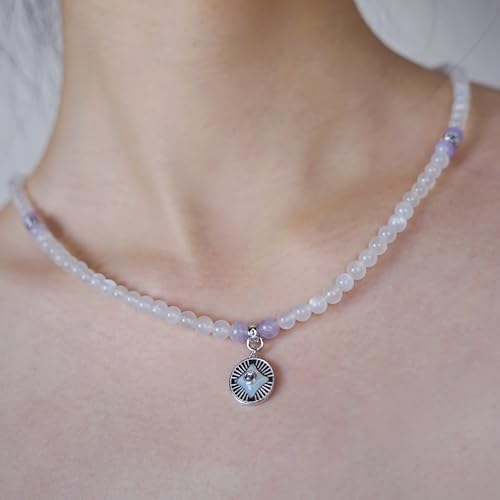 Image of Five Elements 18K Gold Vermeil 3 Layered Crystal Gemstone Beads Bracelet & Necklace for women Solid 925 Sterling Silver 18K Gold or White Gold Plated jewelry