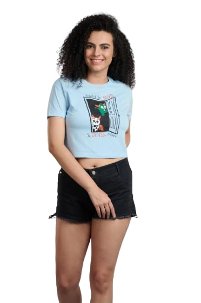 Image of Go Devil Women's Casual Printed Round Neck Oversized Stylish T Shirt