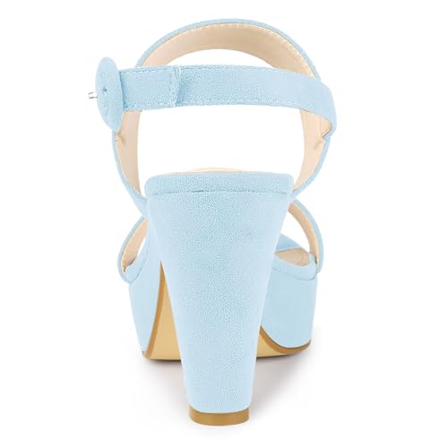 Image of Allegra K Women's Slingback Platform Heels Chunky High Heel Sandals