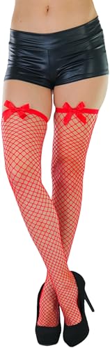 Image of ToBeInStyle Women's Vibrant Large Net Fishnet Thigh High Elastic Nylon Novelty Stockings