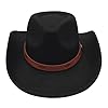 Willheoy Cowboy Hat for Women Western Hat for Men Cowboy Felt Hat Adjustable Outdoor with Shapeable Brim (UK, Numeric, 7, 7 1/4, Black 6#) #1