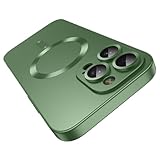 Magnetic Case for iPhone 15 Pro Max with Camera Lens Protector,Compatible with Magsafe,Full Protection Slim Anti-Scratch Soft TPU Bumper Phone Case for iPhone 15 Pro Max Green