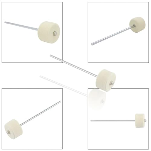 2 piezas mazos de feltro para bombo con eje acero inoxidable miniatura 7