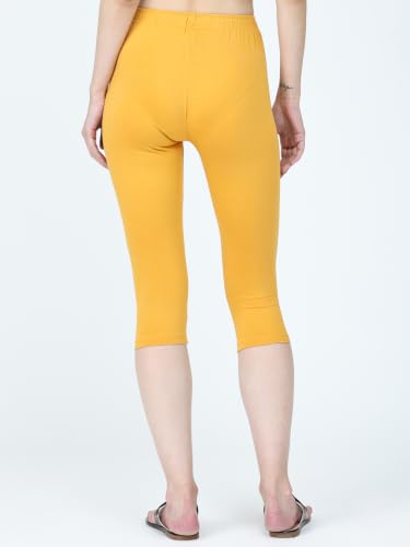 Image of Robinbosky Premium Stretchable Cotton Capri Legging for Women | Suitable for Formal wear & Casual wear | High-End Elastic Makes. The Leggings Squat Proof and Durable for Travel, Yoga, & Workout.