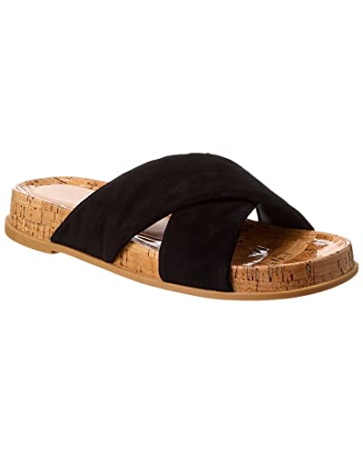 Stuart Weitzman Roza Suede Sport Slide, 7.5, Black #TOP1