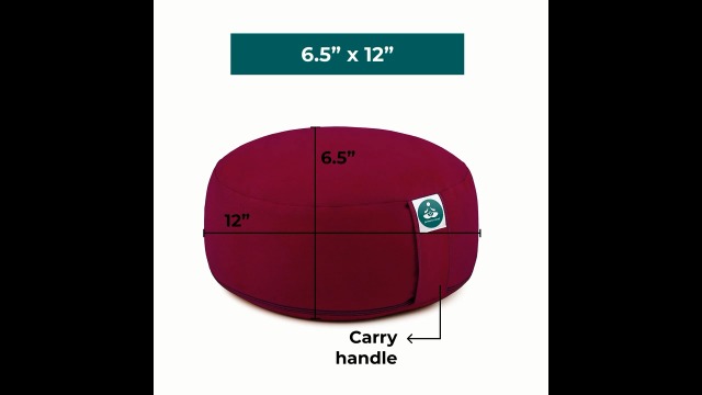 Present Mind Meditatiekussen, rond, zithoogte 16 cm, hoog, Made in EU, Zafu yoga-kussen voor yin yoga met 100% natuurlijke katoenen vulling, zitzak, meditatie met wasbare overtrek, groen