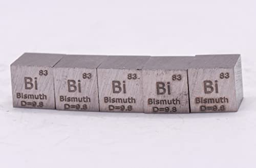 Image of 0.39 inch 10mm Bismuth Metal Cube Bi up to 99.9% Pure Periodic Table Element Engraved Density Collection Science Education Display Block Cube + Acrylic Case Box - 1PC