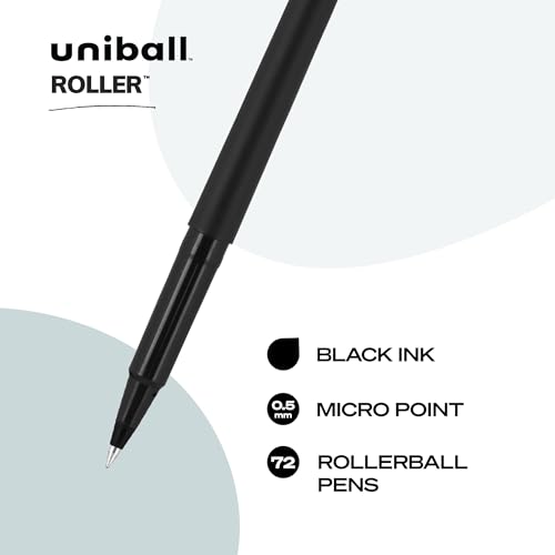 Bolígrafos Roller Uni-Ball Micro 0.5mm Negro Pack 72 miniatura 2