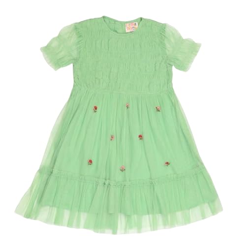 Image of Kids Girls Printed Embroidered Fusion Dress | Handmade Crafted Designer Ethnic Wear | 100% Cotton