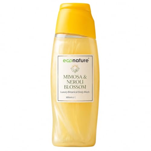 Image of Econature Shower Gel & Body Wash for Men & Women | Peach & Avocado, Mimosa & Neroli Blossom, Blackcurrant & Bearberry Variants | Refreshing & Moisturizing Bath Gel | All Skin Types (Mimosa & Neroli Blossom Body Wash)