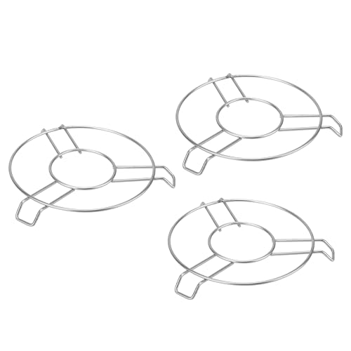 Image of Steel Trivets Hot Pot Stand for Kitchen Dining Table Rack | Patila, Kadai Stand, Rust Proof Cooling Steaming Rack Stand, Kitchen Utensil Vessel Holder (Pack of 3)
