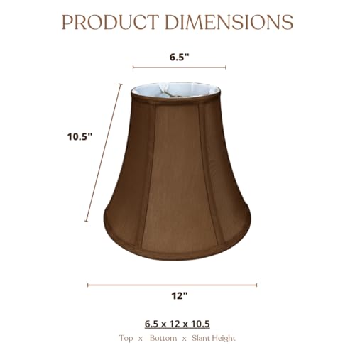 Image of Royal Designs, Inc. BSO-704-12BR True Bell Basic Lamp Shade, 6.5 x 12 x 10.5, Brown
