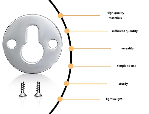 KAPSING 14 Set Bildaufhänger Haken, Rund Schrankaufhänger mit Schrauben, Silber Strapazierfähige schlüsselloch aufhänger zum Aufhängen von Bilderrahmen