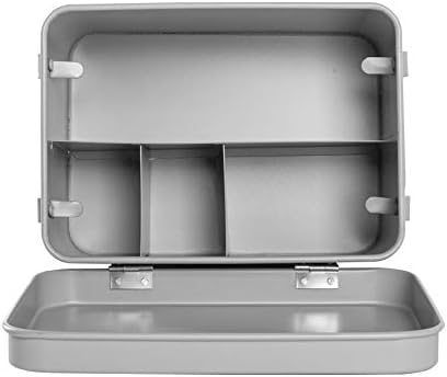 Harbour Housewares Vintage First Aid Storage Canister - Metal Square Box Airtight Seal - Grey